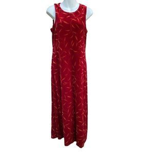 90's Vintage Ronni Nicole red Velvet Maxi long Dress Women's petite small